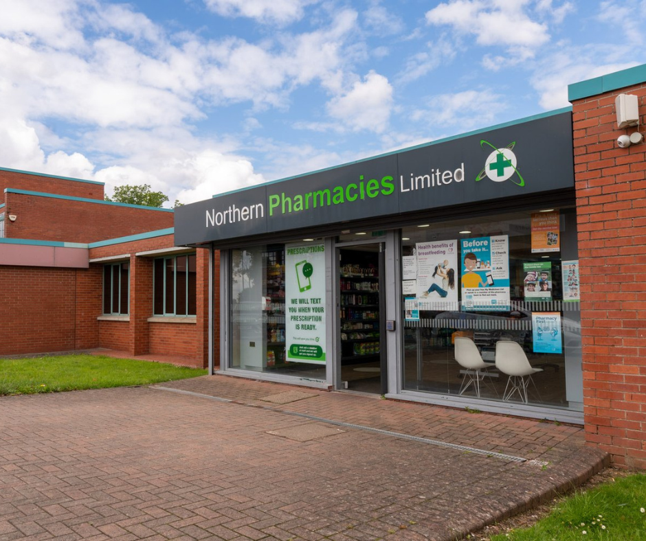 Storefront of the Craigavon pharmacy